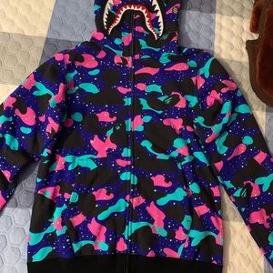 New A Bathing Ape Bape x Kid Cudi Shark Full Zip Hoodie Sweatshirt Mens Medium